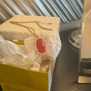Kendra Scott Red and Gold Pendant Necklace